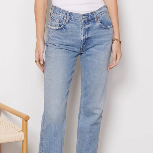 Agolde Kye Mid Rise Straight Crop Raw Hem Size 29 - Picture 1 of 5